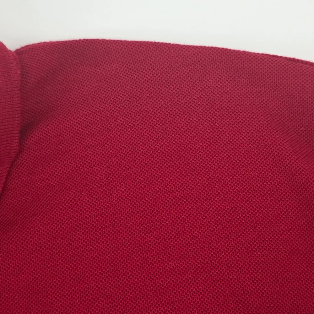 Ralph Lauren Polo Shirt Mens XL Burgundy Short Sleeve Pique Cotton Blue Pony